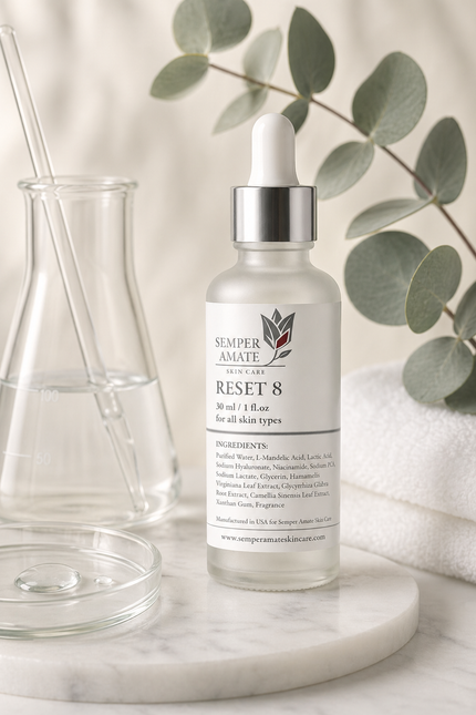 mandelic acid serum, semper amate, reset 8,reset 5